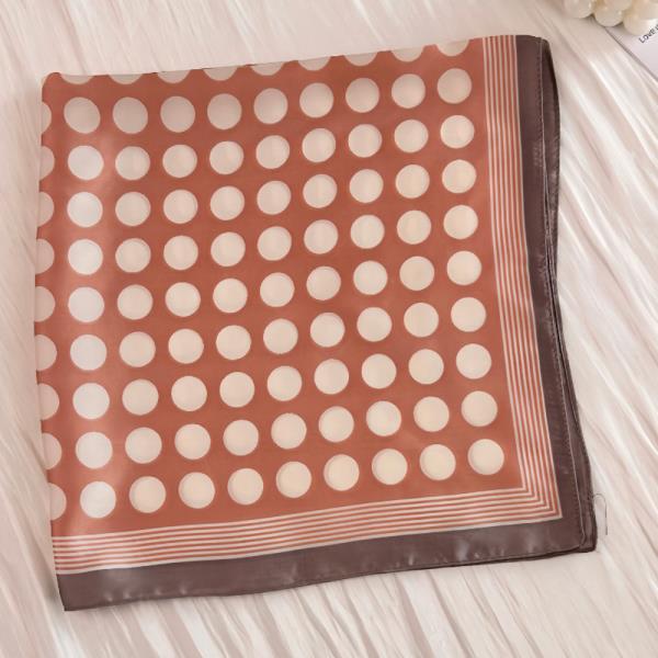 OVERSIZE WHITE DOTS & LINE PRINT SCARF - NEW SUMMER SQUARE BANDANA