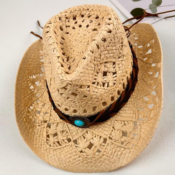 BOHO WOVEN RAFFIA COWBOY HAT – ECO WESTERN STYLE