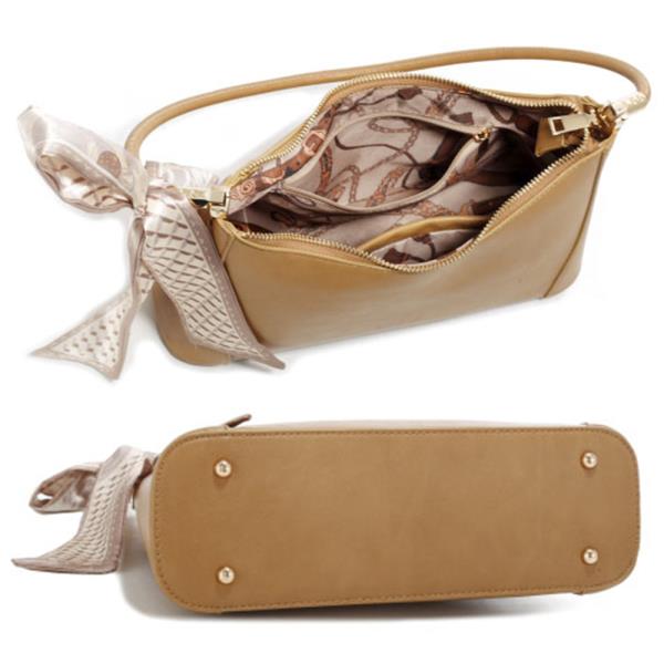 PLAIN CURVE RIBBON SHOULDER BAG