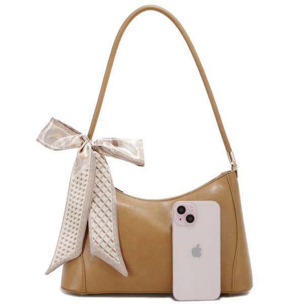 PLAIN CURVE RIBBON SHOULDER BAG
