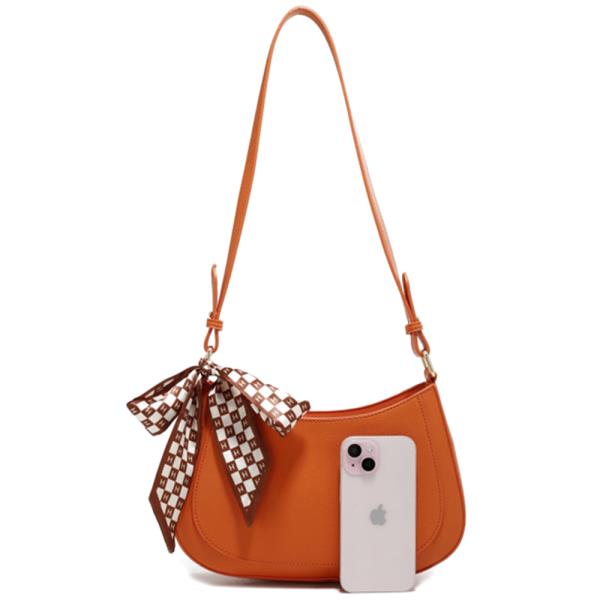 CHIC RIBBON CURVE SHOULDER BAG