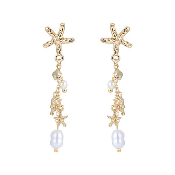 STARFISH PEARL DROP EARRING