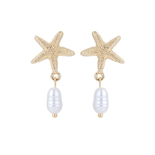STARFISH PEARL DANGLE EARRINGS