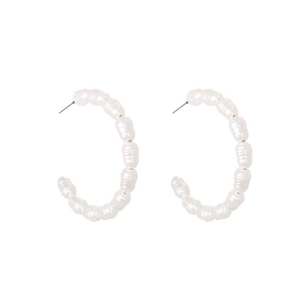BAROQUE PEARL POST HOOP EARRING