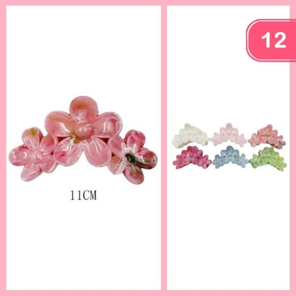 FLOWER HAIR CLAW CLIP (12 UNITS)