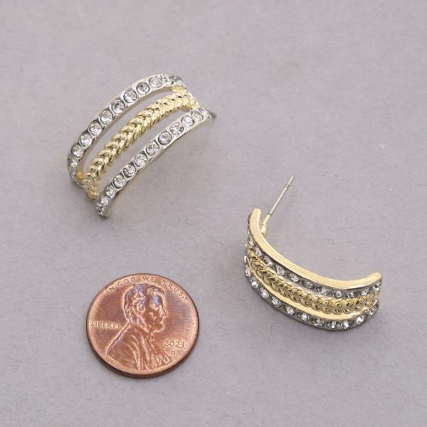 14K GOLD PLATED TWO TONE EARRINGS