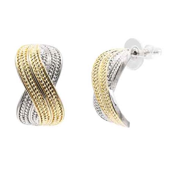 GOLD PLATED TWO TONE EARRINGS