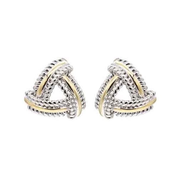 14K GOLD PLATED TWO TONE EARRINGS