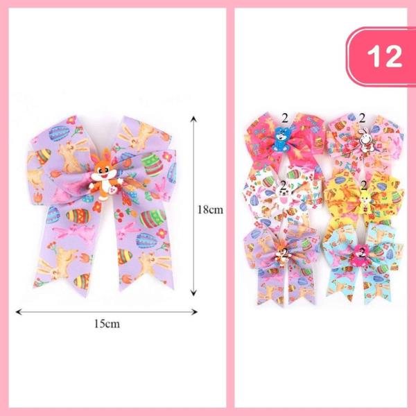 CUTE EASTER RIBBON HAIR BOW (12 UNITS)