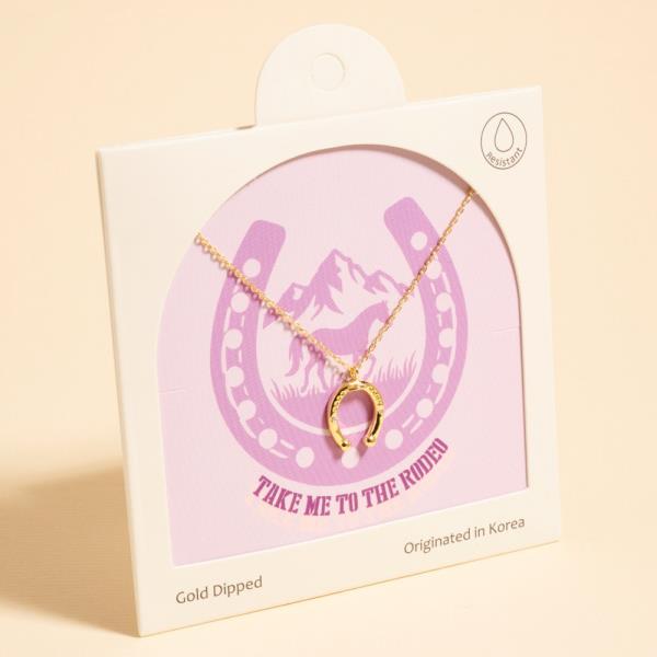 WATER RESISTANT HORSE SHAPED GOLD-DIPPED SHORT NECKLACE