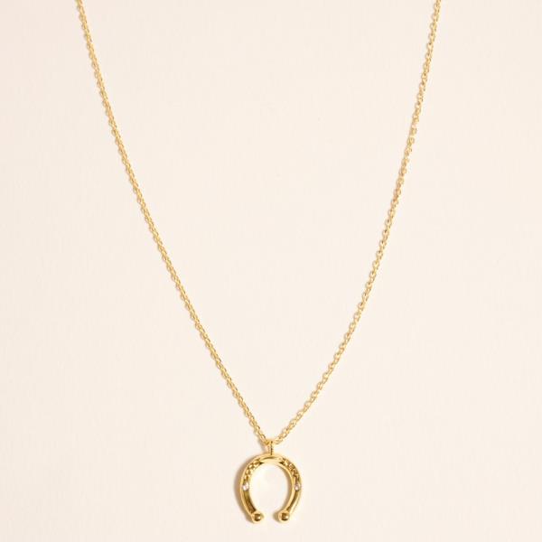 WATER RESISTANT HORSE SHAPED GOLD-DIPPED SHORT NECKLACE