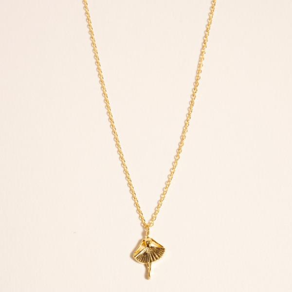 BALLERINA SHAPED GOLD-DIPPED PENDANT SHORT NECKLACE WATER RESISTANT