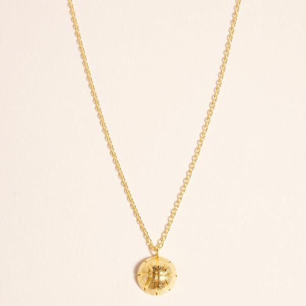 BASKETBALL SHAPED GOLD-DIPPED PENDANT SHORT NECKLACE WATER RESISTANT