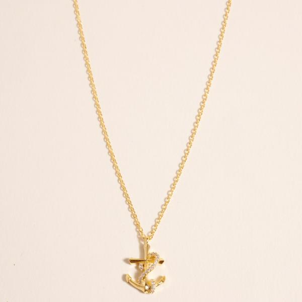 WATER RESISTANT TAIL SHAPED GOLD-DIPPED PENDANT SHORT NECKLACE