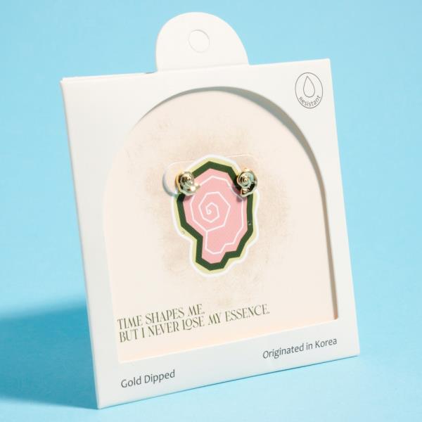 WATER RESISTANT HELL SHAPED GOLD DIPPED SILVER POST EARRING