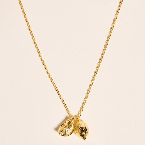 LEMON SHAPED GOLD-DIPPED PENDANT SHORT NECKLACE