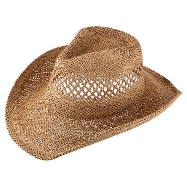 CLASSIC OPEN WEAVE STRAW COWBOY SUN HAT