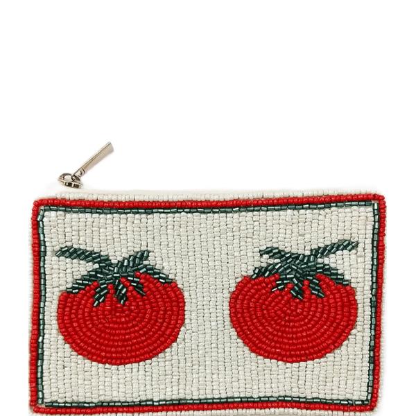 SEED BEAD TOMATO COIN PURSE POUCH BAG