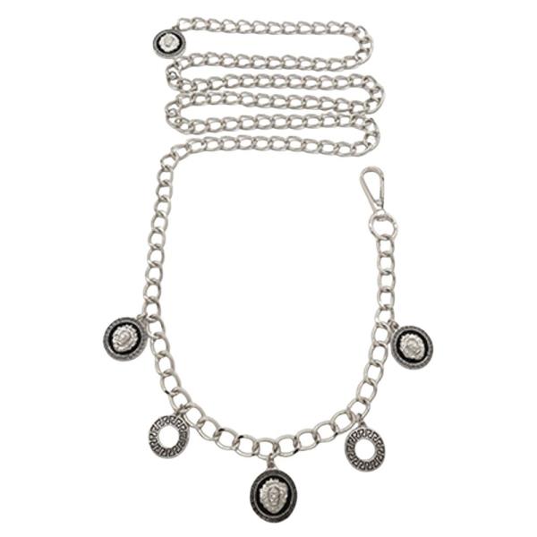 LION FACE CHARM DANGLING CHAIN BELT