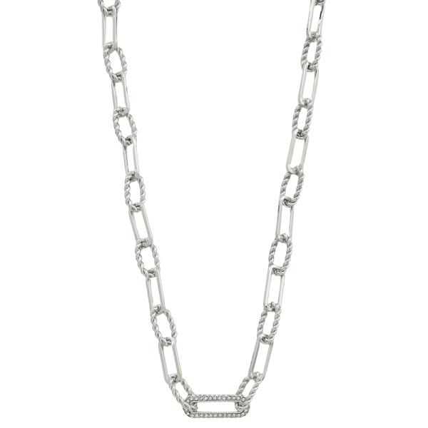 GOLD DIPPED CZ CHAIN RHINESTONE LINK NECKLACE