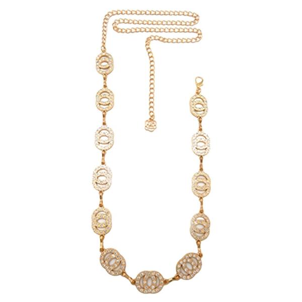 RHINESTONE INFINITY SHAPE LINK CHAIN BELT