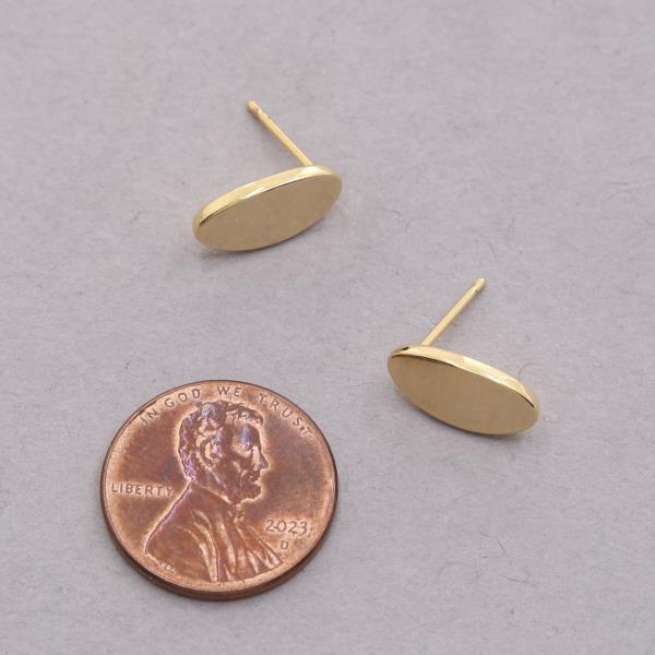 14K GOLD DIPPED OVAL METAL EARRING