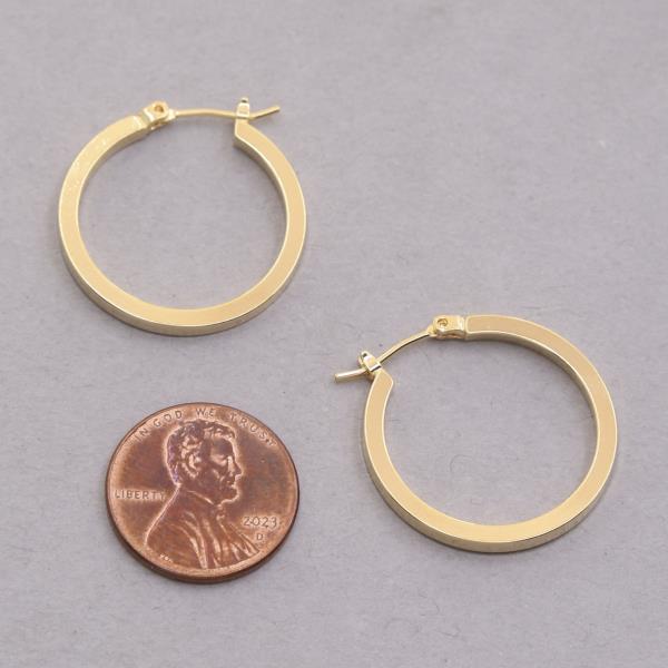 14K GOLD DIPPED FLAT HOOP EARRING