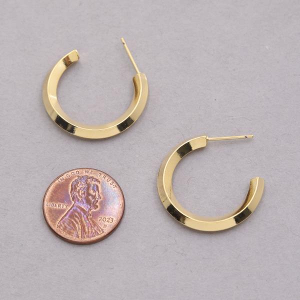 14K GOLD DIPPED OPEN HOOP HYPOALLERGENIC EARRING