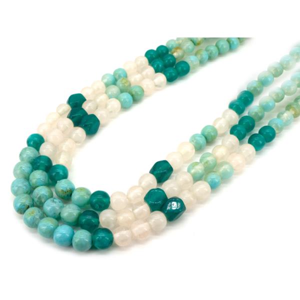 MULTI COLOR BEAD LAYERED NECKLACE
