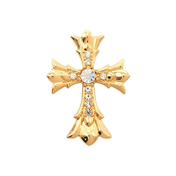 METAL CROSS BROOCH