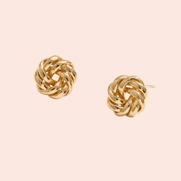 14K GOLD DIPPED KNOT STUD POST EARRINGS