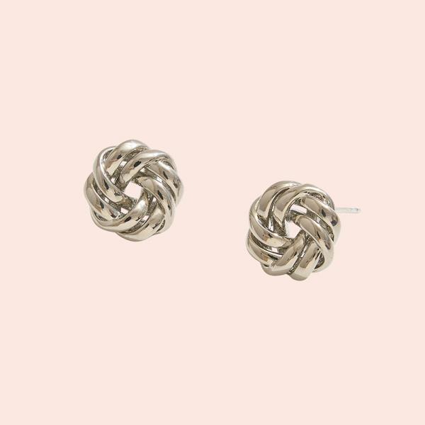 14K GOLD DIPPED KNOT STUD POST EARRINGS