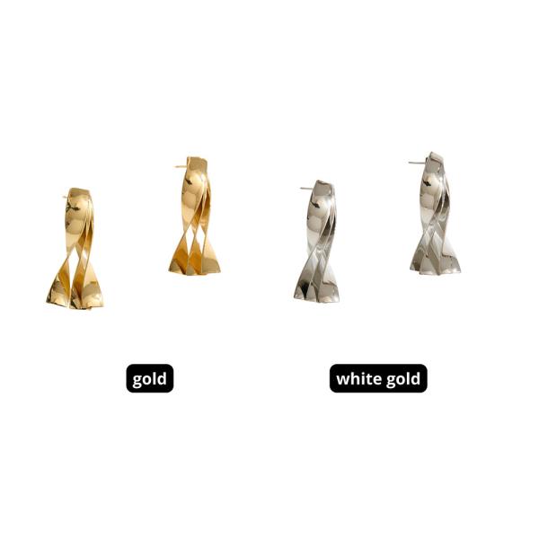 14K GOLD DIPPED TWISTED SCULPTURAL POST EARRING