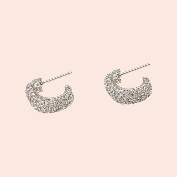 14K GOLD DIPPED PAVE POST EARRING