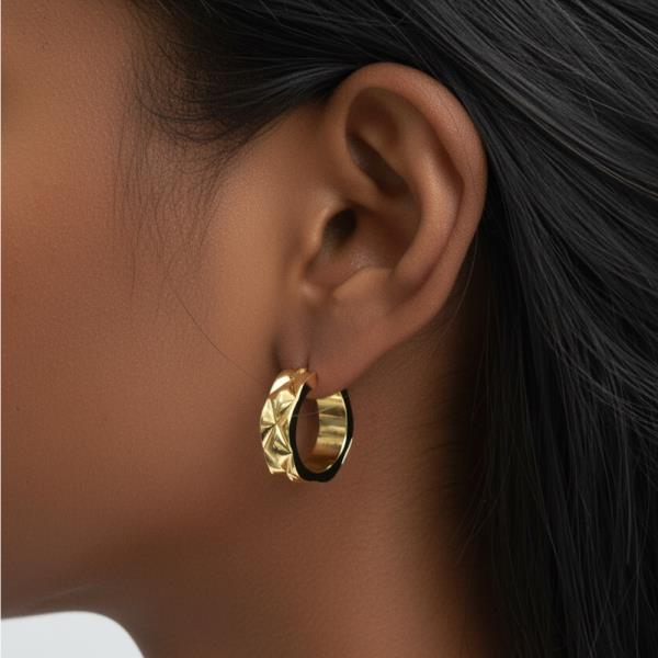 14K GOLD DIPPED PUFFY KOCO CRUSH PINCATCH EARRINGS