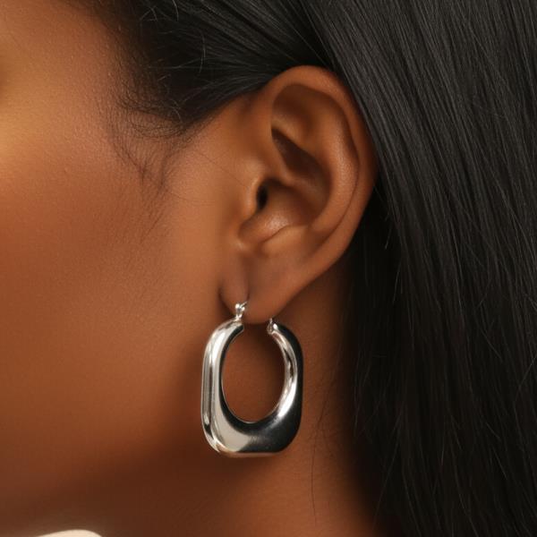 14K GOLD DIPPED PUFFY SQUARE PINCATCH EARRINGS