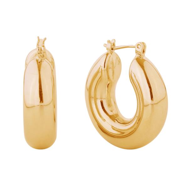 14K GOLD DIPPED PUFFY HOOP EARRING