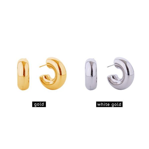 14K GOLD DIPPED DAILY CHUNKY HOOP POST EARRINGS