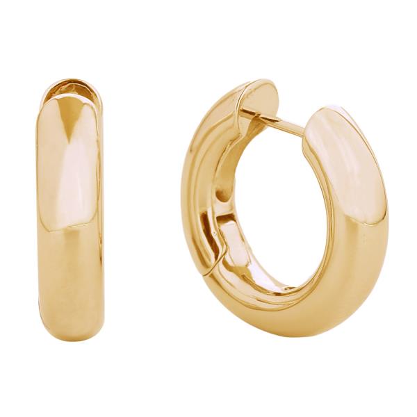 14K GOLD DIPPED CHUNKY FUNKY HUGGIE HOOP EARRINGS
