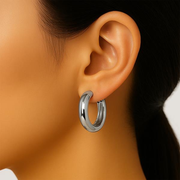 14K GOLD DIPPED CHUNKY FUNKY HUGGIE HOOP EARRINGS