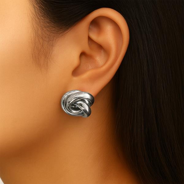 14K GOLD DIPPED LOVE KNOT POST EARRING