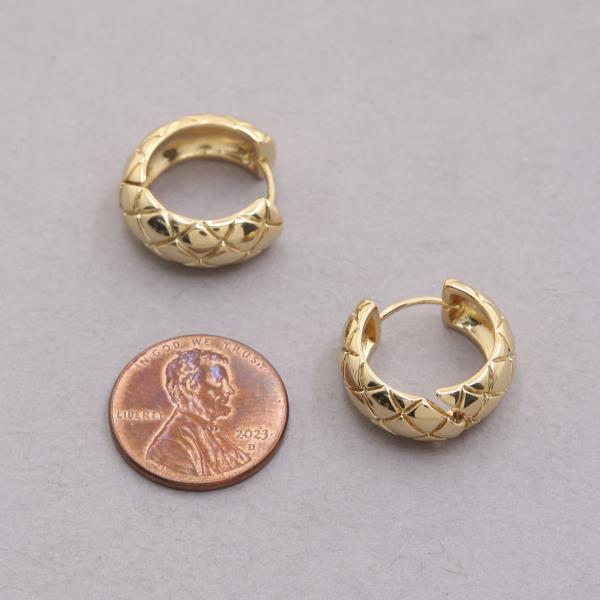 14K GOLD DIPPED HUGGIE HOOP EARRING
