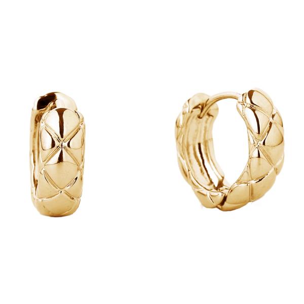14K GOLD DIPPED HUGGIE HOOP EARRING