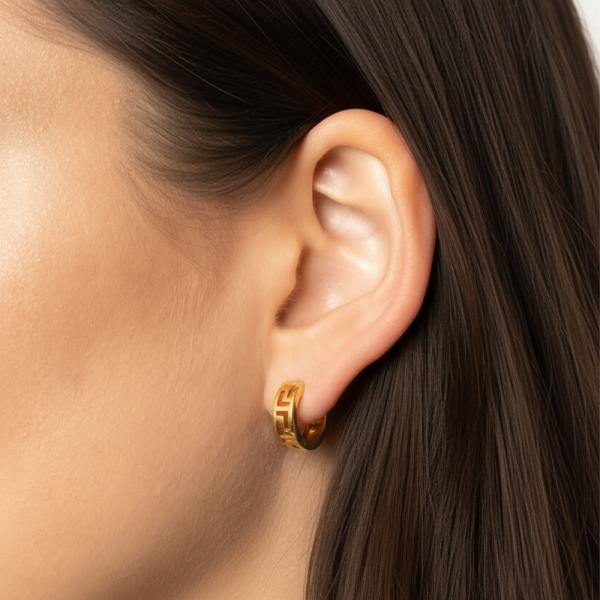 14K GOLD DIPPED HUGGIE HOOP EARRING