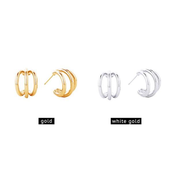 14K GOLD WHITE DIPPED POST EARRING