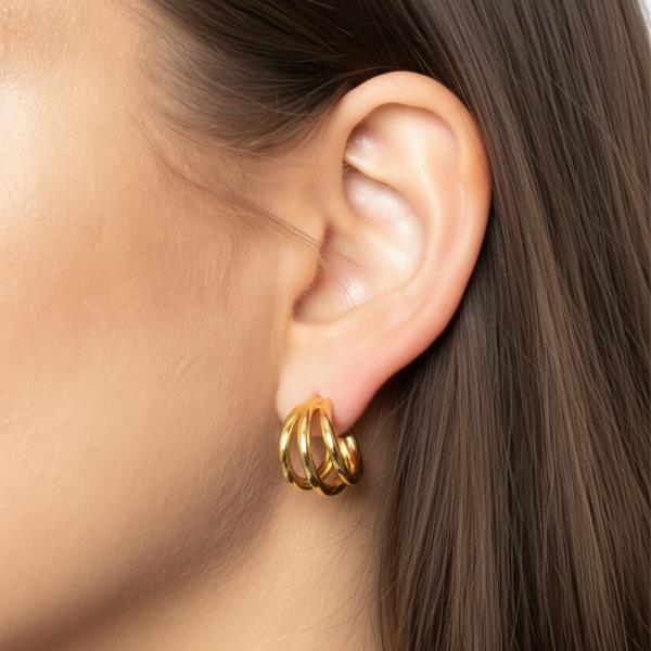 14K GOLD WHITE DIPPED POST EARRING