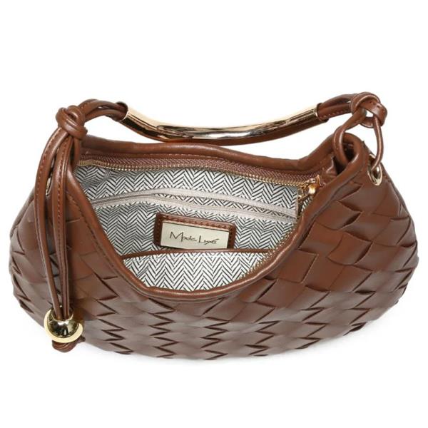 WOVEN CRESCENT LUCIA SHOULDER HOBO BAG