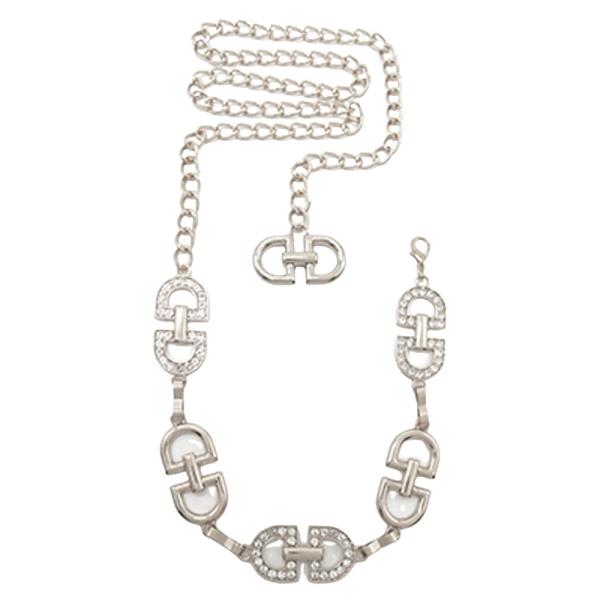 RHINESTONE D SHAPE CHAIN BELT