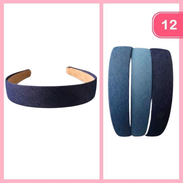 DENIM FLAT HEADBAND (12 UNITS)