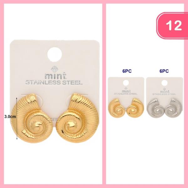 SEASHELL POST EARRINGS (12 UNITS)